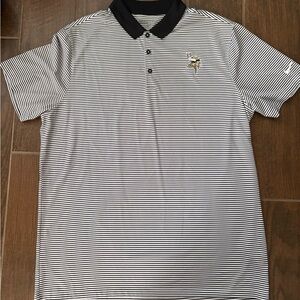 Nike Golf size XL Black and White Striped Polo Shirt